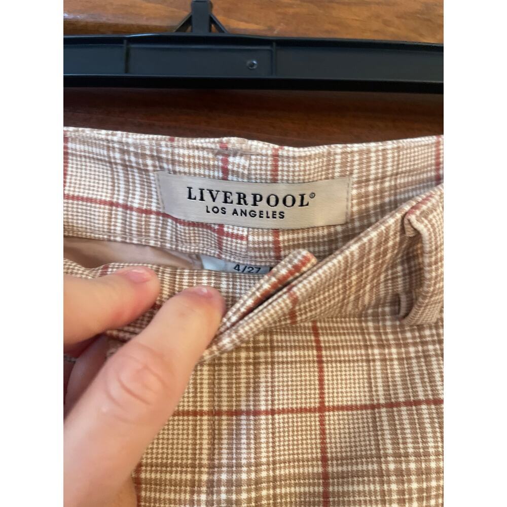 Liverpool plaid cropped pencil pant size 27/4 - Picture 2 of 6